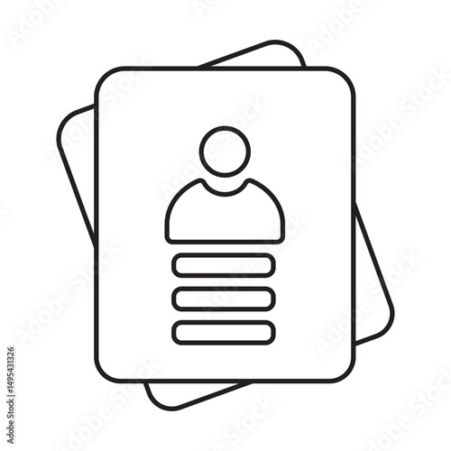 Id card icon in flat style. Identity card vector illustration isolated on white background for Driver licence.  business card concept, student card and more
