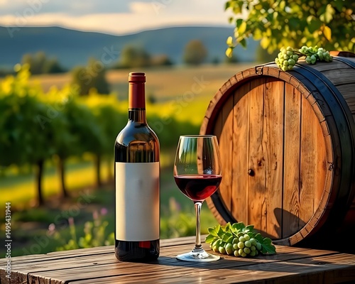 wine bottle and glass