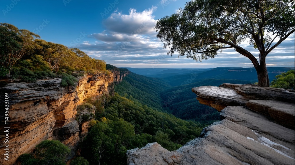 Breathtaking scenic view of mountainous landscape blue mountains nature photography serene environment wide angle adventure awaits Breathtaking scenic view of mountainous landscape blue mountains nature photography serene environment wide angle adventure awaits