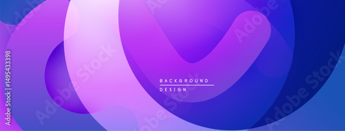 Abstract layers create vibrant purple, blue gradient. Modern design suggests fluidity, depth, visual appeal.