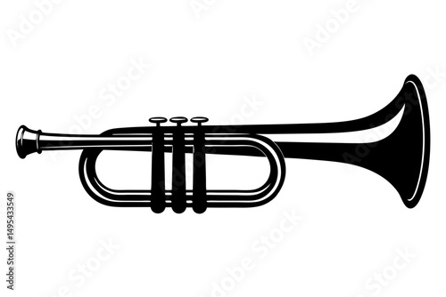 trumpet isolated on white