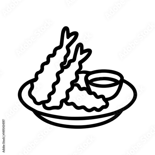 tempura icon on white background vector
Vector Japanese food icon