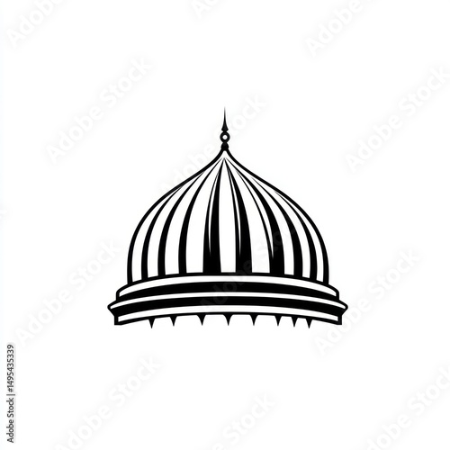 Islamic Dome Illustration, Elegant Architectural Design, for Background or Symbol Use photo