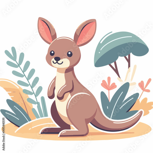 australia, kangaroo, animal, australian, wildlife, mammal, nature, marsupial, cute, wild, pouch, baby, brown, joey, illustration, aussie, fauna, wallaby, vector, wilderness, outback, native, isolated,