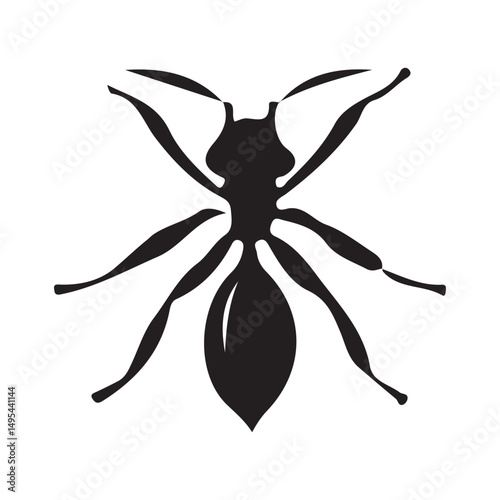 ant facing, isolated white background, minimalist design, logo graphic. vector illustration eps 10