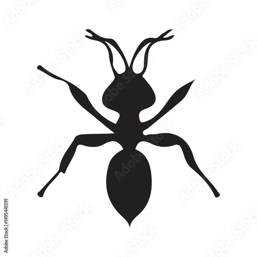 ant facing, isolated white background, minimalist design, logo graphic. vector illustration eps 10