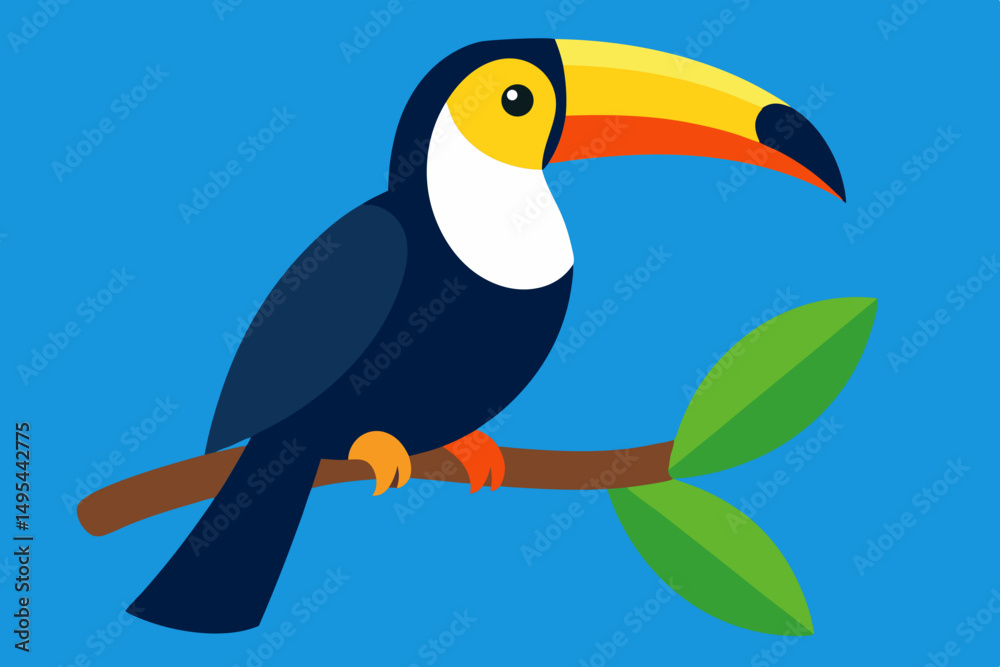Naklejka premium toucan on a branch