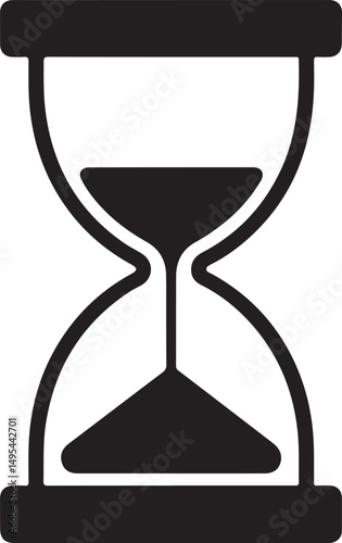 Simple Hourglass Time Silhouette Icon Graphic vector