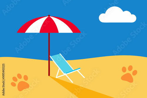 beach with umbrella