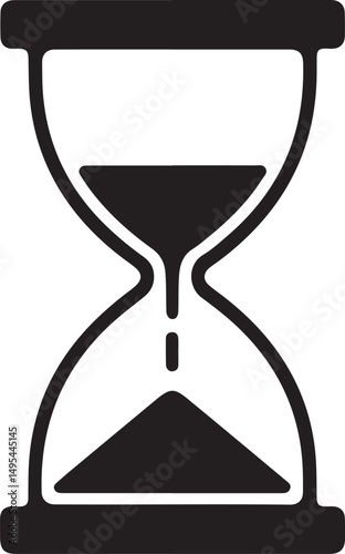 Simple Hourglass Time Silhouette Icon Graphic vector