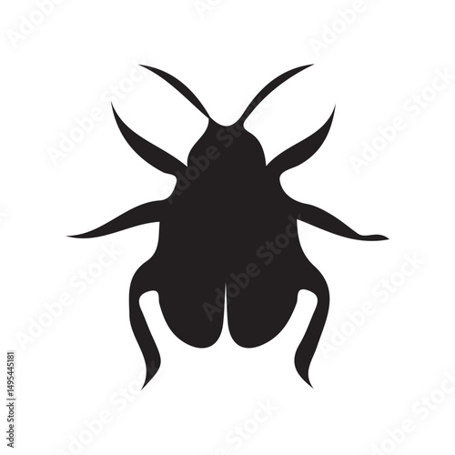 ant facing, isolated white background, minimalist design, logo graphic. vector illustration eps 10