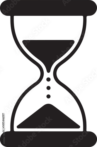 Simple Hourglass Time Silhouette Icon Graphic vector