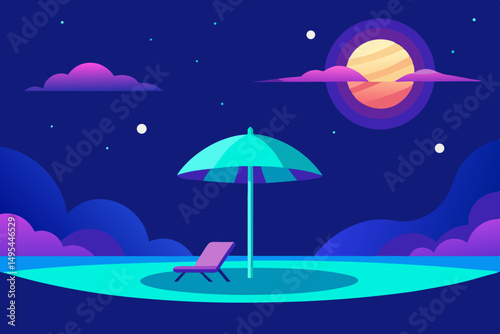 moon and sea