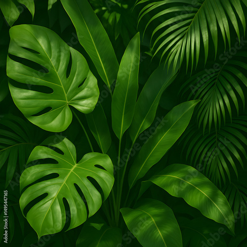 Lush Tropical Greenery Background