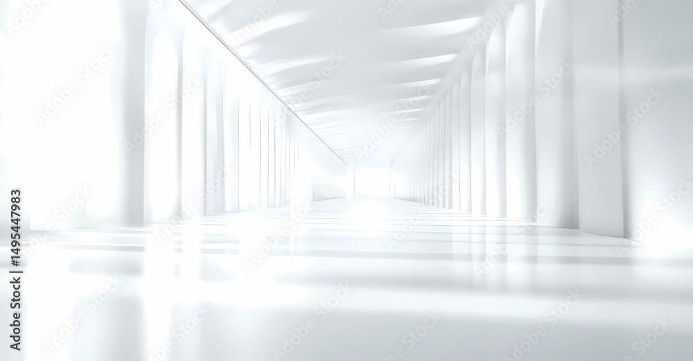 Obraz premium Empty White Architectural Corridor