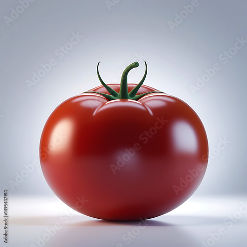 Vibrant, glossy tomato, perfect for food photography