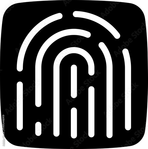 Fingerprint scan icon. Silhouette style.