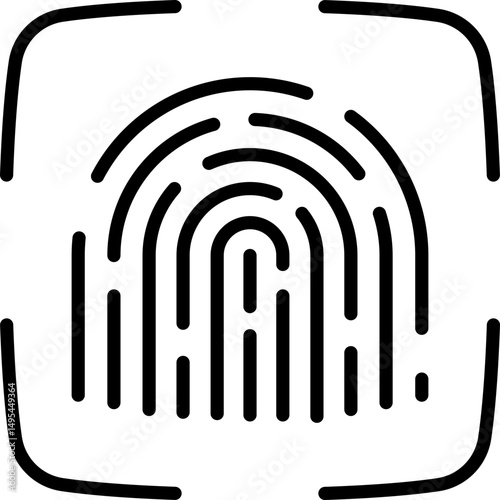 Fingerprint scan icon - Editable Stroke SVG, fully scalable.
