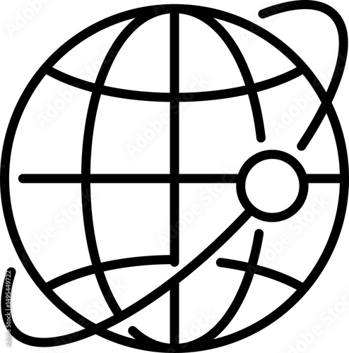 Global internet network icon - Editable Stroke SVG, fully scalable.
