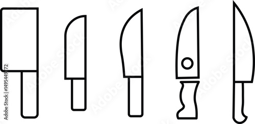 Knife glyph icon. Kitchen knife icon set

