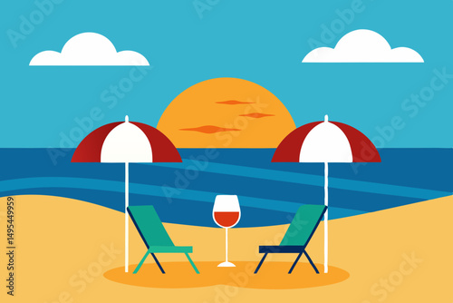 beach with umbrella
