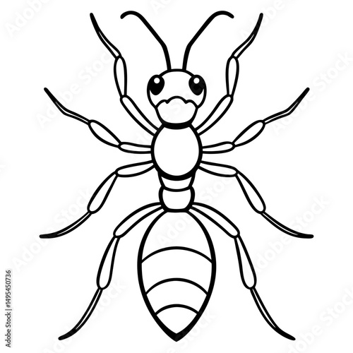 Fire Ant line art vector