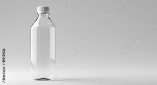 transparent bottle in a ehite background 
