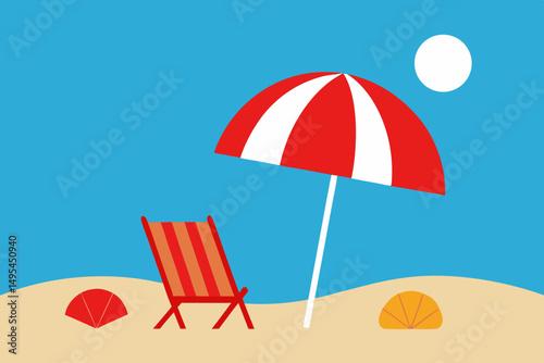 summer beach with umbrella