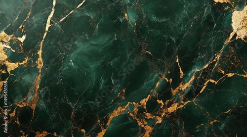 Deep green marble with golden veins