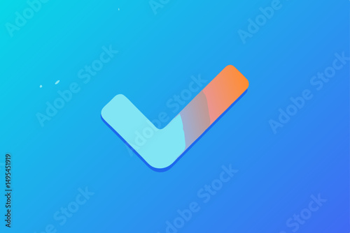 check mark on blue