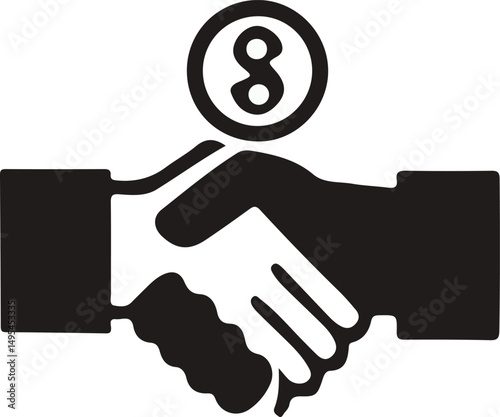 Business marketing icon set in line style. Containing agreement, donation, handshake, partnership, money, social media, m purchase, Vector