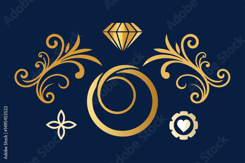 golden ring with diamonds