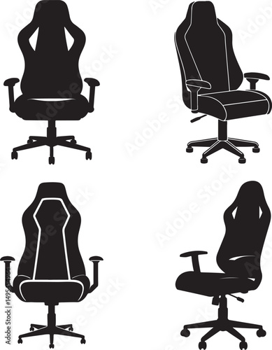 silhouettes of office chairs