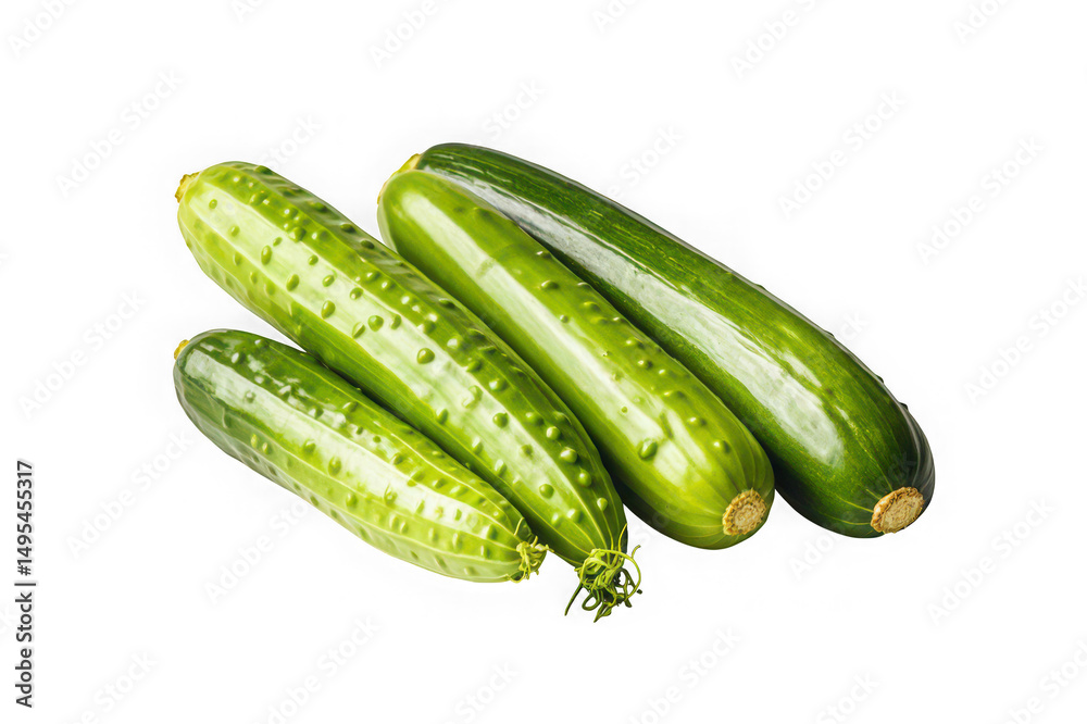 Fresh green cucumbers and zucchini on black background Fresh green cucumbers and zucchini on black background