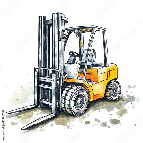 A Forklift simple cartoon