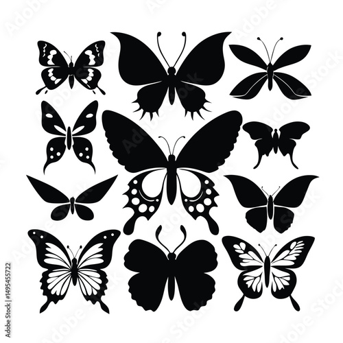 Butterfly Vector Silhouettes and Designs