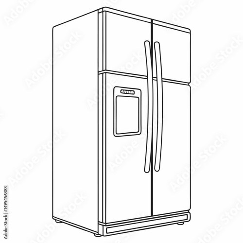 Retro refrigerator isolated on a white background