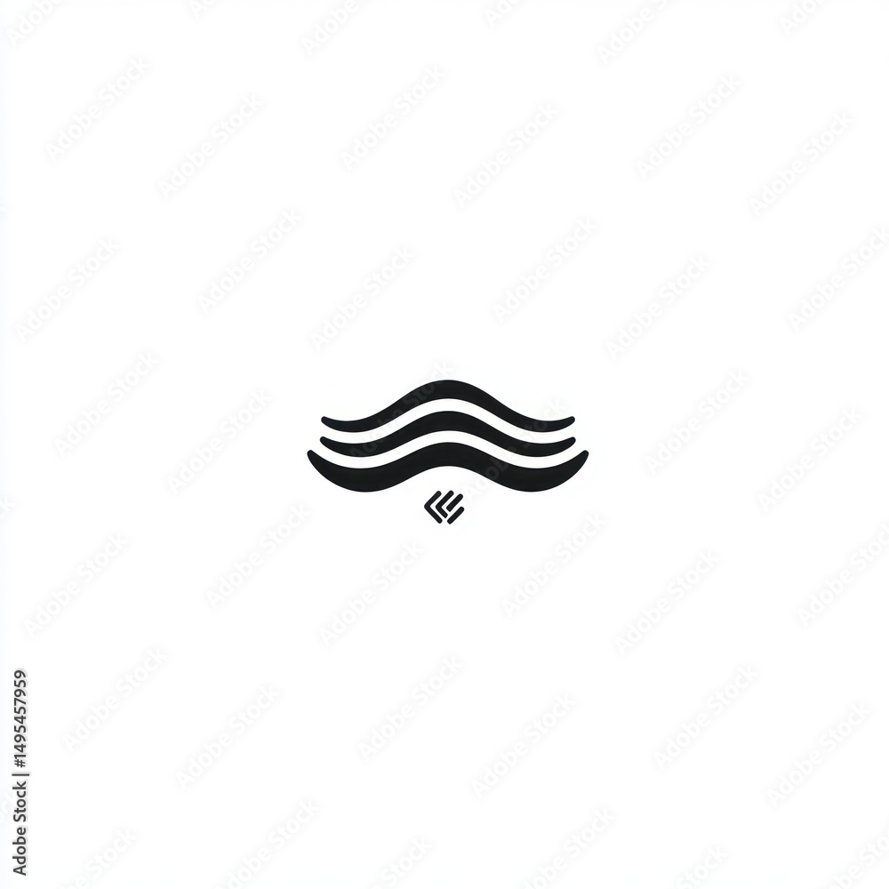 Obraz premium Abstract wave design, minimalist art, white background, graphic design element