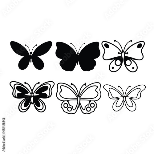 Butterfly Vector Silhouettes and Designs