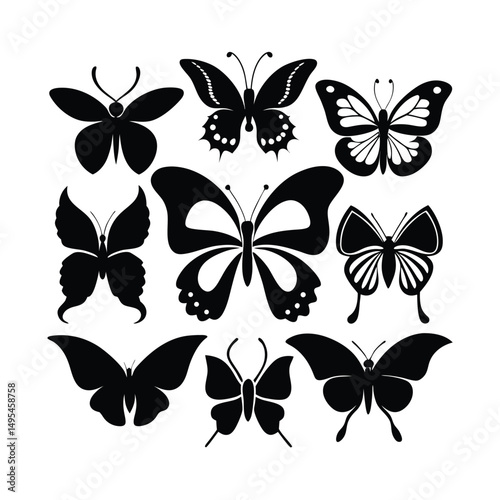 Butterfly Vector Silhouettes and Designs