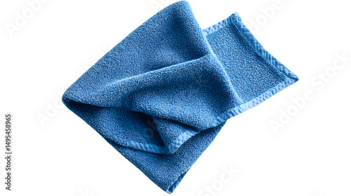Blue Microfiber Cloth Cleaning White Background