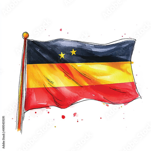 A Germany Flag simple cartoon
