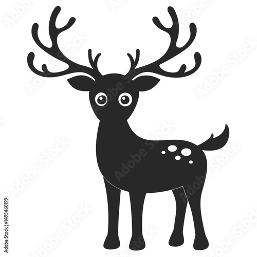 Intricate reindeer antler silhouette