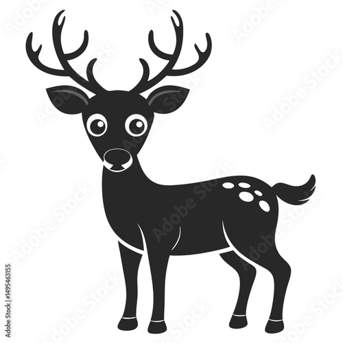 Intricate reindeer antler silhouette design