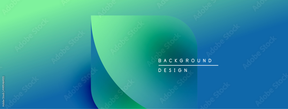Fototapeta premium Abstract gradient background. Blue, green hues blend smoothly. Minimalist design with text element. Modern aesthetic, clean presentation.