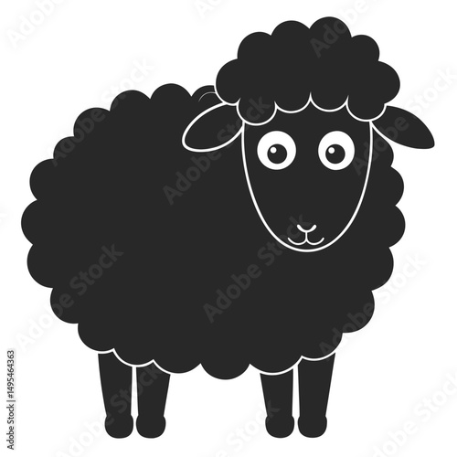 Curly wool sheep silhouette