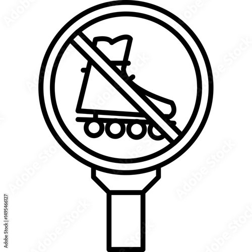 No Rollerblading Icon