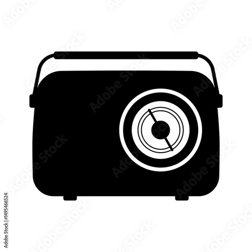 Portable radio receiver silhouette stencil template vector image for crafts creative designs home decor scrapbooking unique gifts