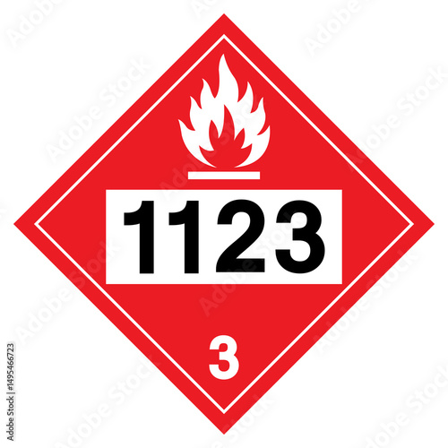 UN1123 Flammable Liquid Symbol Sign, Vector Illustration, Isolate On White Background, Label.EPS10