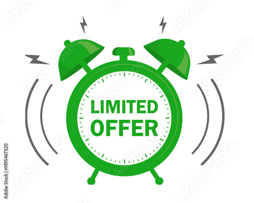 vector illustration of a clock limited offer